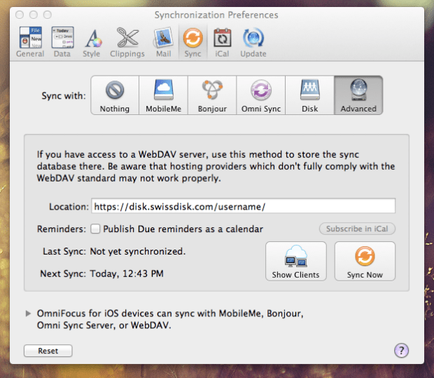 MacSynchronizationPreferences